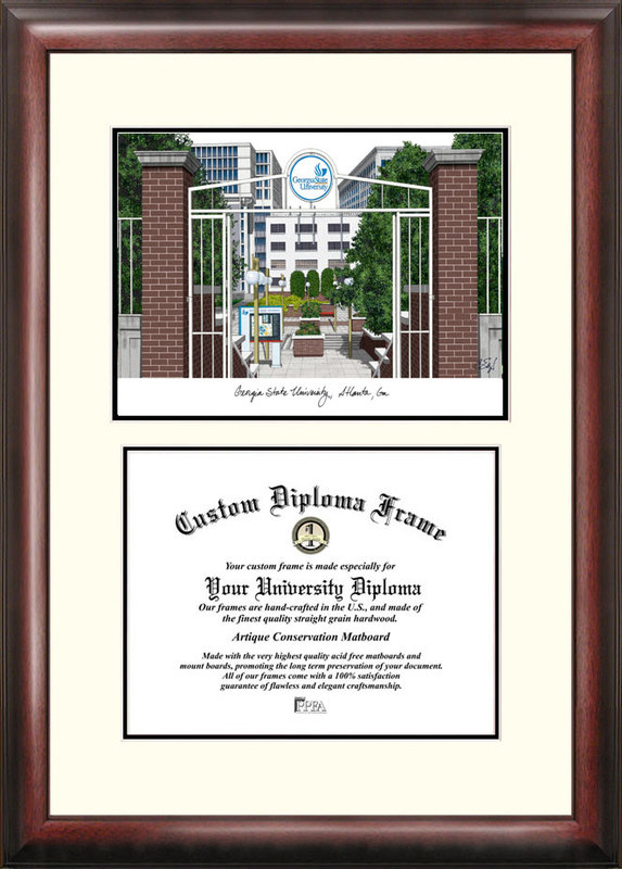 Picture of Campus Images GA973V Georgia State University &quot;Scholar&quot; Lithograph and Diploma Frame