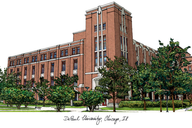 DePaul University  Lithograph Print