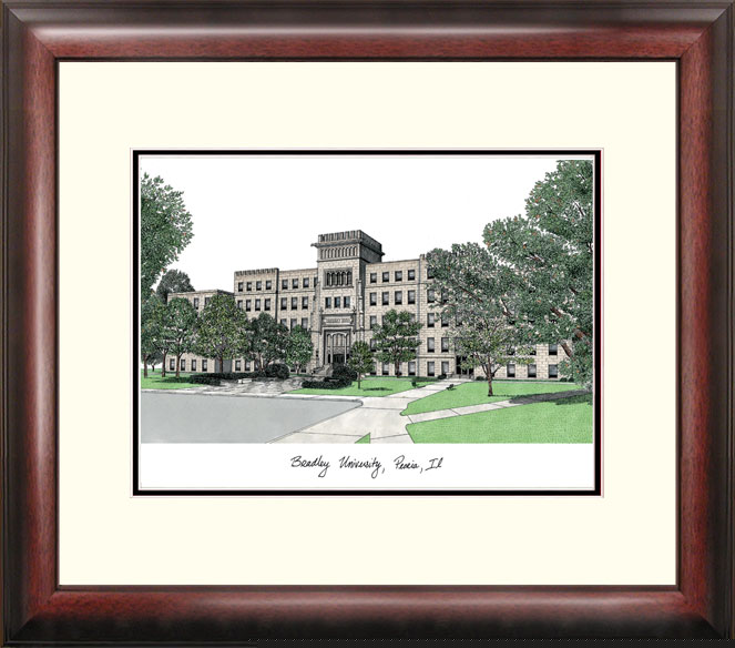 18in. x 14in. Bradley University Alumnus Framed Lithograph