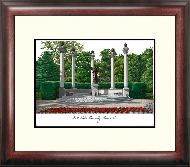 IN985R Ball State University Alumnus Framed Lithograph