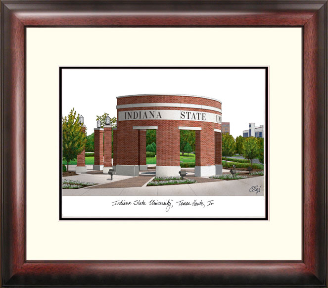 18" x 14" Indiana State University Alumnus Framed Lithograph