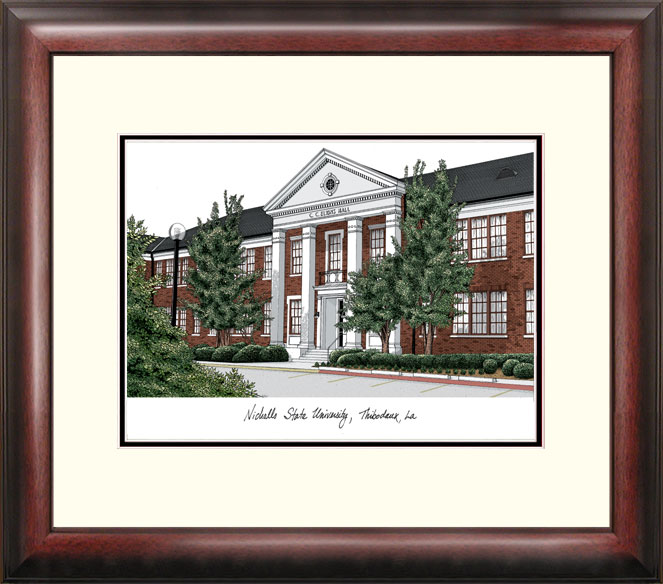 18in. x 14in. Nicholls State Alumnus Framed Lithograph