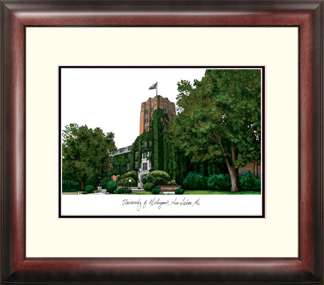 University of Michigan Alumnus Framed Lithograph