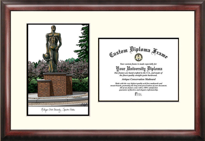 18in. x 24in. Michigan State University Spartan Statue Scholar Lithograph Frame