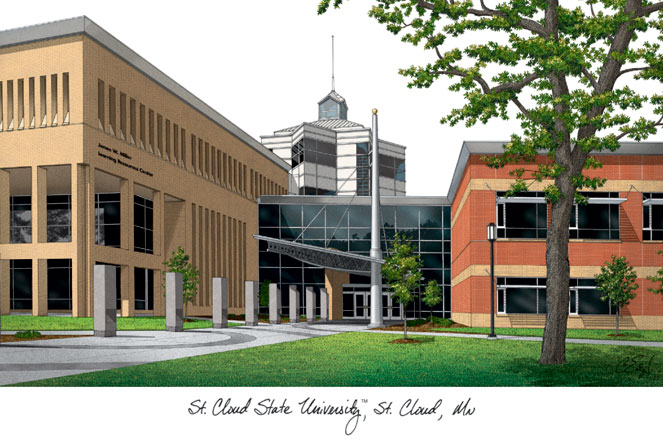 St. Cloud State  Lithograph Print