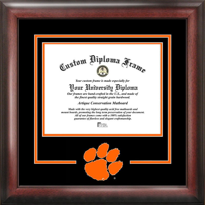 Clemson University Spirit Diploma Frame