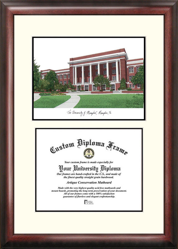 TN993V University of Memphis "Scholar" Lithograph and Diploma Frame