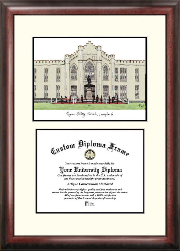 VA984V Virginia Military Institute Scholar Stain Mahogany Frame