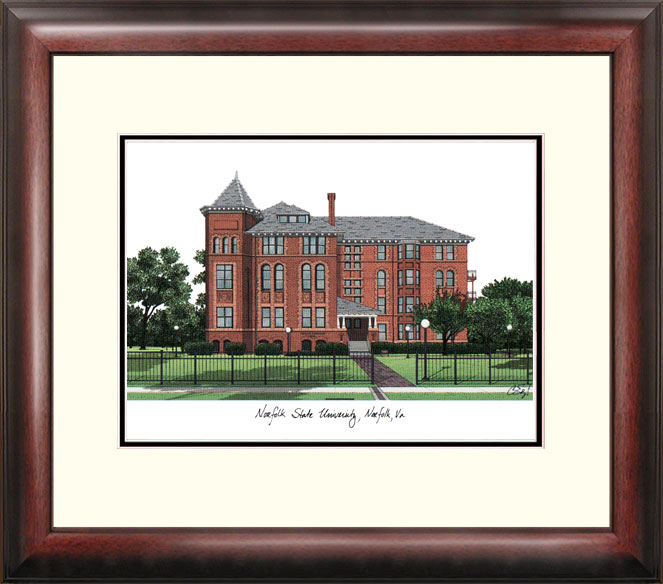 VA992R 18" x 14" Norfolk State Alumnus Framed Lithograph