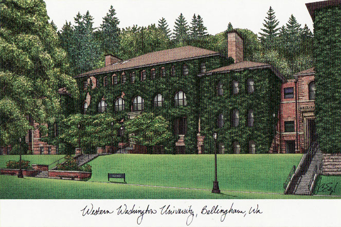 Picture of Western Washington UniversityCampus Images Lithograph Print