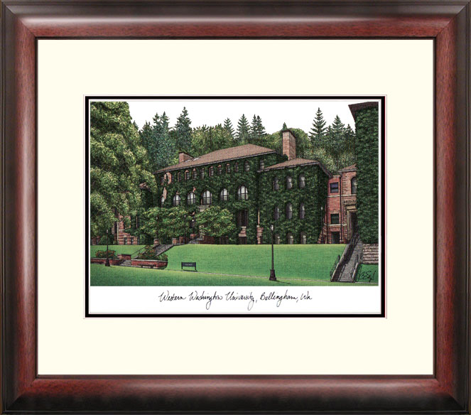WA997R Western Washington UniversityAlumus Lithograph Framed