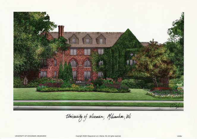 University of Wisconsin Milwaukee Lithograph Print