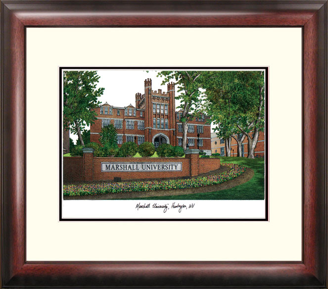 Marshall University Alma Mater Framed Lithograph