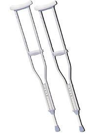 Push Button Aluminum Adj Crutch Youth 36 - 44 - Pair - 1455A