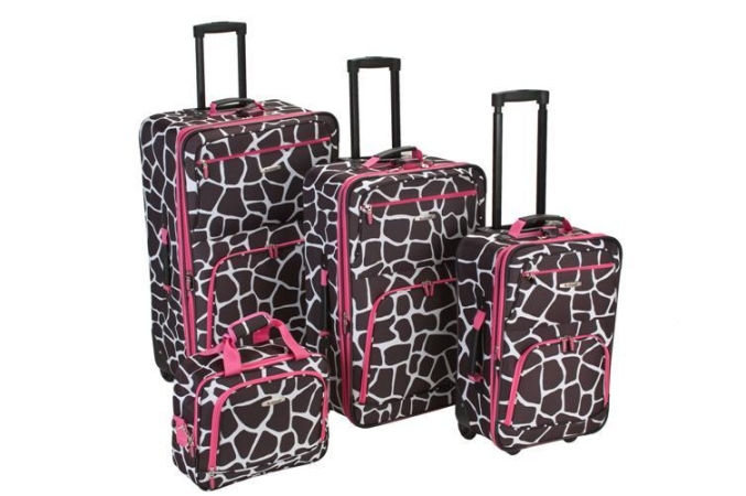 Picture of Rockland F105-PINK GIRAFFE 4 piece Pink Giraffe Luggage Set