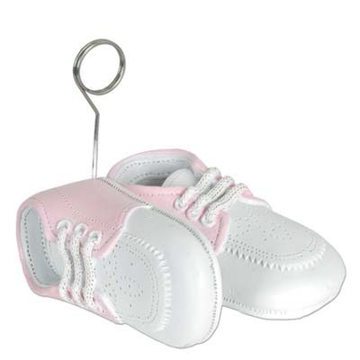 Picture of Beistle 50947-P Pink Baby Shoes Photo And Balloon Holder - Pack of 6