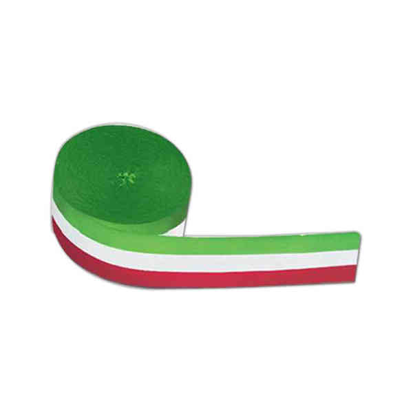 Picture of Beistle - 22391-RWG - FR Red White And Green - Crepe Streamer- Pack of 12