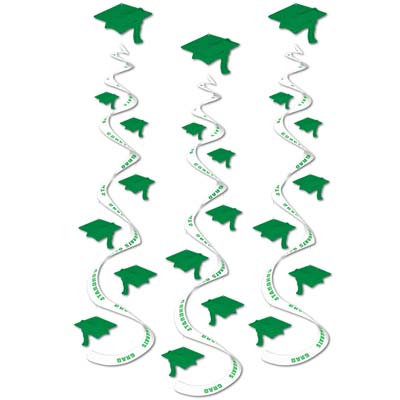 Picture of Beistle - 50071-G - Printed Grad Cap Whirls - Pack of 6