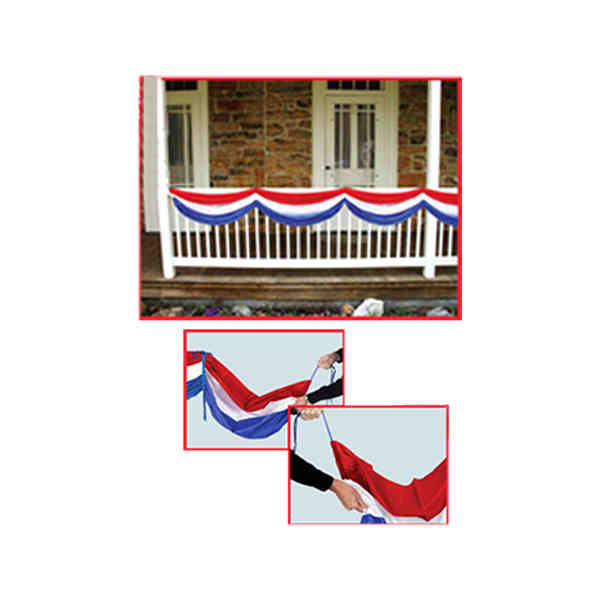 Beistle -  - RWB Fabric Bunting - Pack of 6