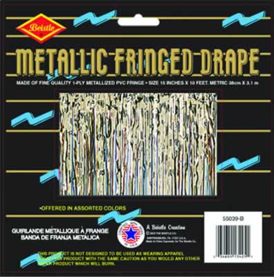 Beistle -  - 1-Ply FR Metallic Fringe Drape - Pack of 6
