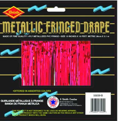 Beistle - - 1-Ply FR Metallic Fringe Drape - Pack of 6