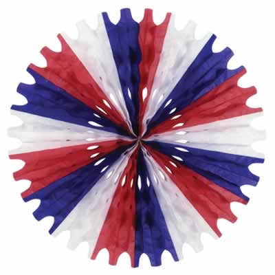 Beistle - 55293-RWB - Tissue Fan- Pack of 12