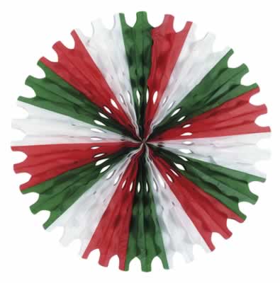 Beistle - 55293-RWG - Tissue Fan- Pack of 12