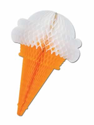 Beistle -  Tissue Ice Cream Cones - Assorted chocolate strawberry vanilla