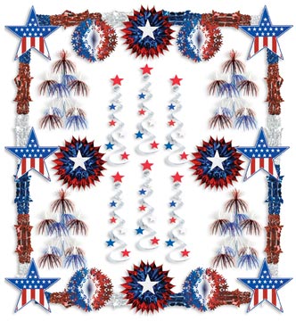 Picture of Beistle - 57169 - Patriotic Reflections Decorating Kit - 28 Pieces