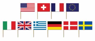 Picture of Beistle - 60108 - International Flag Picks- Pack of 12