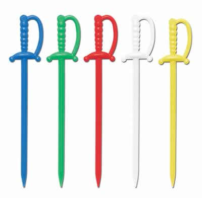 Picture of Beistle - 60113-MC - Plastic Sword Picks- Pack of 12