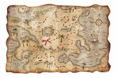 Picture of Beistle - 55305 - Plastic Treasure Map- Pack of 12