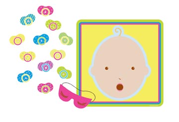 Picture of Beistle - 66675 - Pin The Pacifier Baby Shower Game - Pack of 24