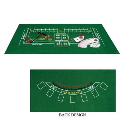 Picture of Beistle - 50085 - Blackjack-Craps Set Includes - Game Felt - Craps Rake - Pack of 6