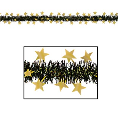 Picture of Beistle - 50303-BKGD - FR Metallic Star Garland- Pack of 12