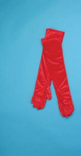 7776R 18 Inch Red Velvet Gloves Costume Accessory