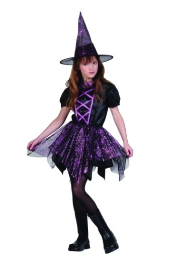 Picture of RG Costumes 91416-M Glitter Spider Witch Costume - Size Child Medium 8-10