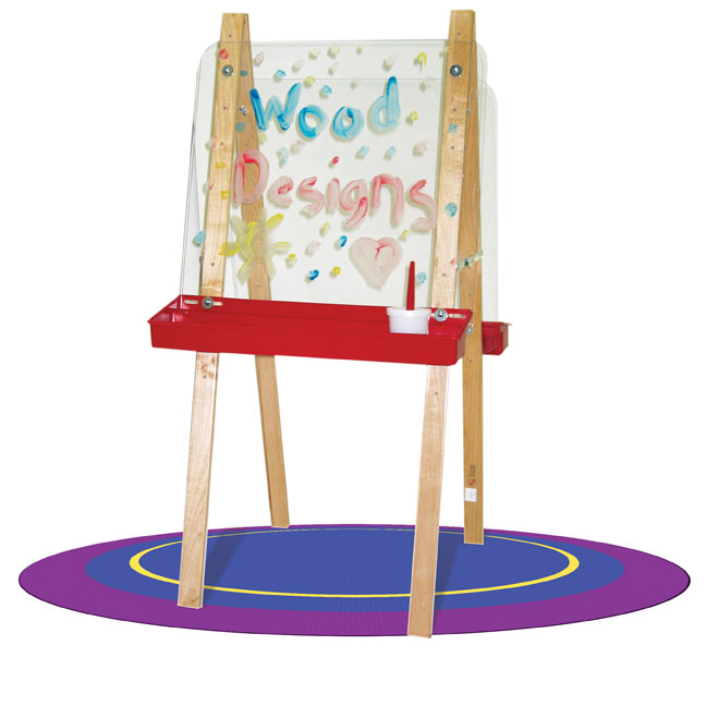 Picture of Wood Designs 18925 - Double Adjustable Easels With Markerboard