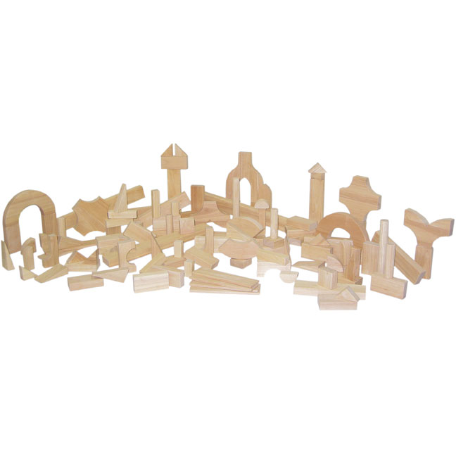 Picture of Wood Designs 60400 - Hard Maple Blocks - Preschool Set With 24 Shapes And 111 Pieces
