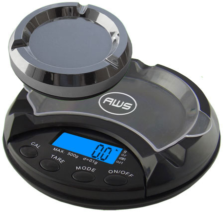Picture of American Weigh Scales ATS-100-PL 100 x 0.01G AMW Ashtray Scale with Backlit LCD Display