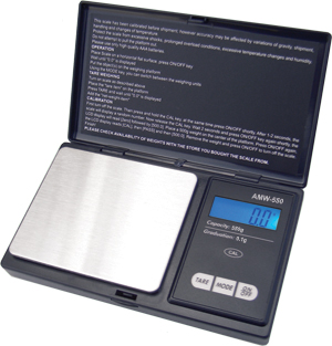 Picture of American Weigh Scales AWS-600-BLK Pocket Digital Personal Nutrition Scale - Black