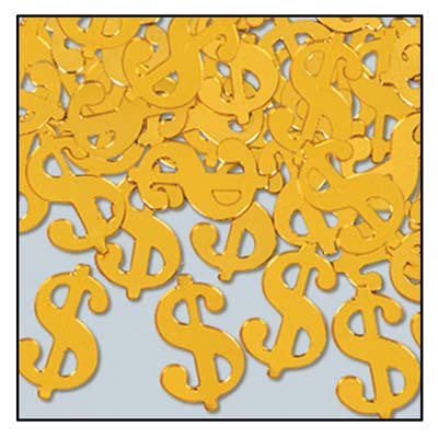 Picture of Beistle - 50639-GD - Fanci-Fetti Dollar Sign Silhouettes- Pack of 12