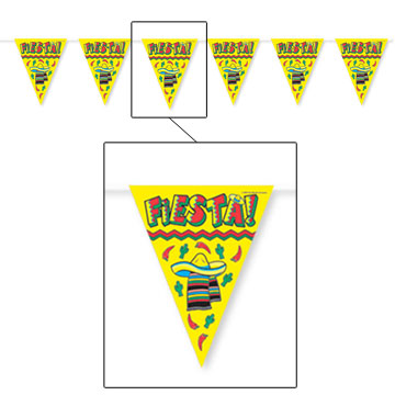 Picture of Beistle - 50021 - Fiesta Pennant Banner- Pack of 12