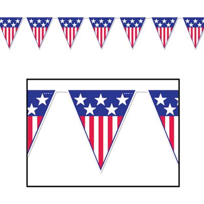 Picture of Beistle - 50530 - Spirit Of America Pennant Banner- Pack of 12