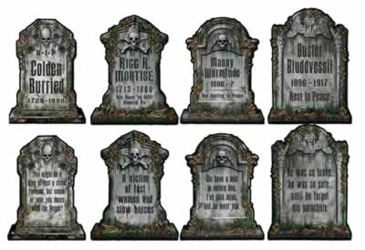 Picture of Beistle - 01516 - Pkgd Tombstone Cutouts- Pack of 12
