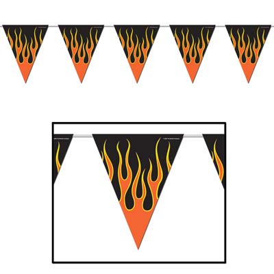 Picture of Beistle - 50536 - Flame Pennant Banner- Pack of 12