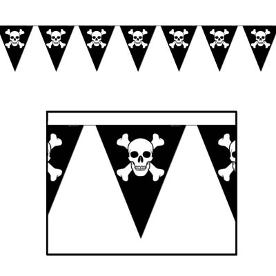 Picture of Beistle - 50537 - Jolly Roger Pennant Banner- Pack of 12