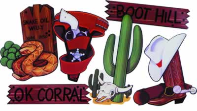 Beistle - 55155 - Pkgd Western Cutouts- Pack of 12