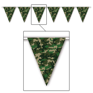 Picture of Beistle - 50709 - Camo Flag Pennant Banner- Pack of 12