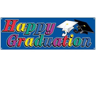 Picture of Beistle - 50138 - Happy Graduation Sign Banner- Pack of 12